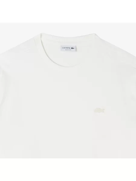 Lacoste T-Shirt Z Okrągłym Dekoltem Regular Fit biały