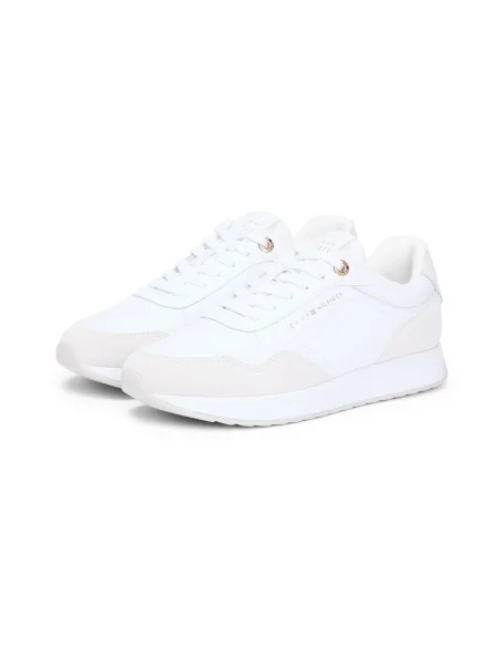 Sneakers Tommy Hilfiger Monogram Mix Runner alb