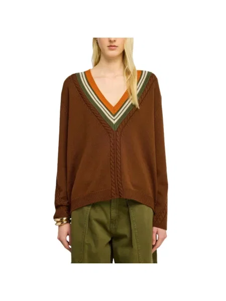 Sweter Semicouture wełniany brązowy