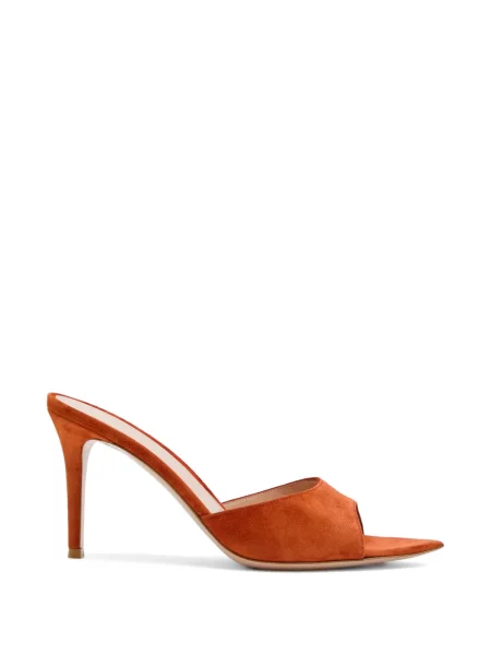 Chiloți Gianvito Rossi din piele de căprioară slip-on portocaliu