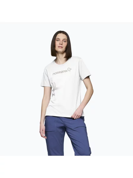 Tricou pentru femei NORRONA Cotton Viking pure white alb