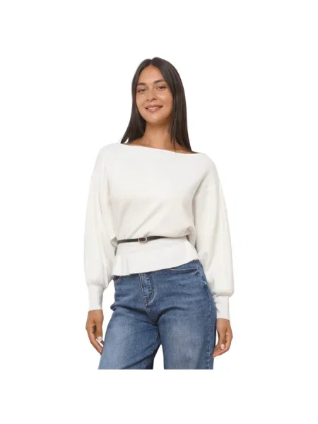 Pulover La Modeuse alb