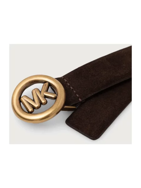 Pasek Michael Kors skórzany w paski brązowy