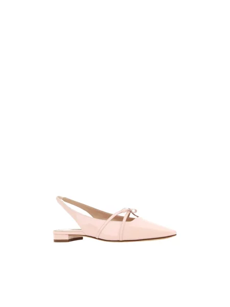 Balerinki Manolo Blahnik skórzane różowe