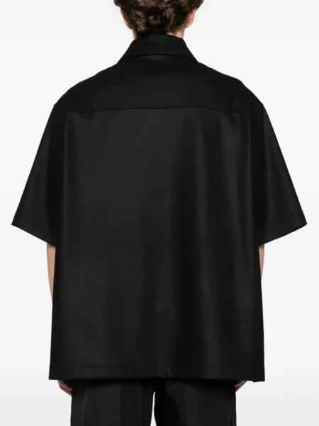 Μάλλινο polo Jil Sander μαύρο