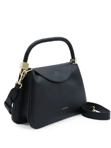 Geantă shopper Coccinelle din piele țesută negru