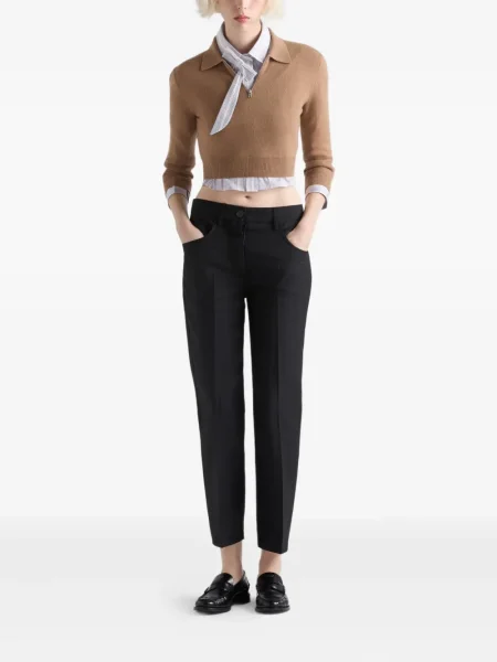 Pantaloni Prada de lână negru