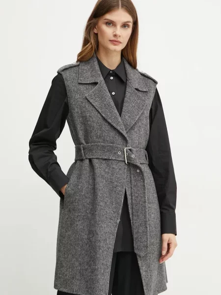 Вълнен елек Liu Jo преходен модел сиво