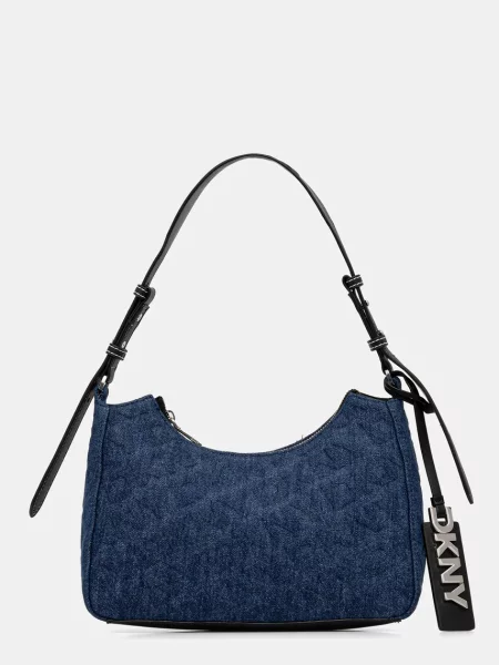 Дънкова чанта Dkny SHELLY синьо
