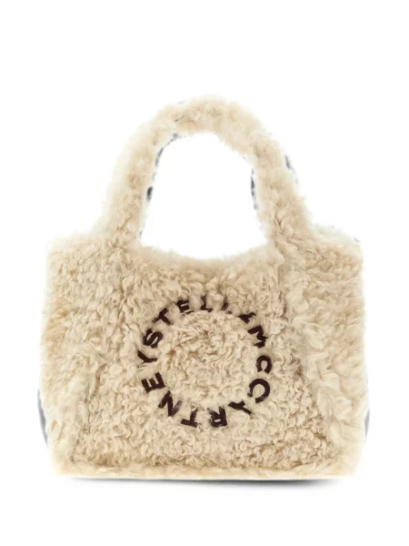 Geantă shopper Stella Mccartney cu broderie din piele de oaie