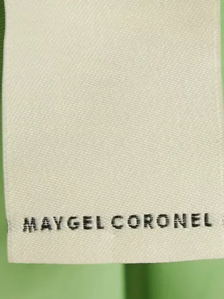 Rochie maxi Maygel Coronel cu un umăr gol de costum verde