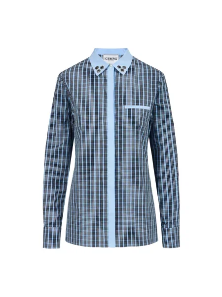 Koszula Iceberg popelinowa niebieska