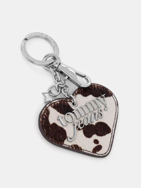 Usnjen obesek za ključe Tommy Jeans bež