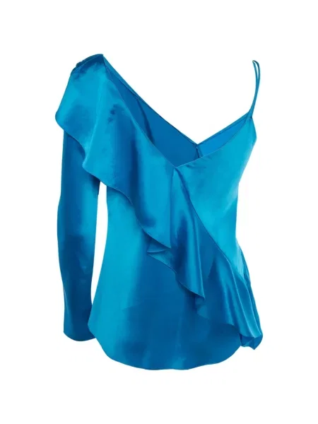 Top Dvf Diane Von Furstenberg cu un umăr gol albastru