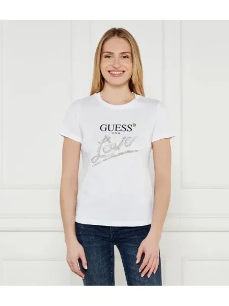 GUESS Tricou | alb