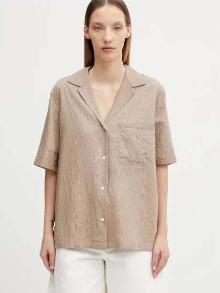 Maison Kitsuné cămașă cu modal de damă