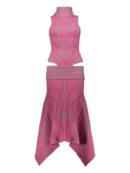 Rochie Paolina Russo de lână de costum roz