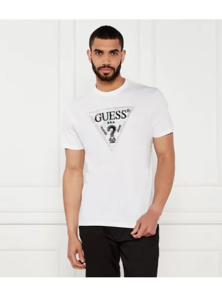 GUESS Tricou | alb