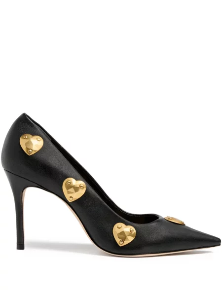 Pantofi cu toc Cinq A Sept cu motiv cu inimi negru