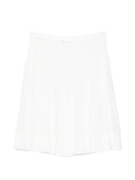 Fusta plisata Low Classic plisată clasică până la genunchi alb