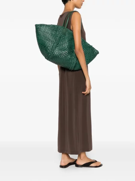 Geantă shopper Dragon Diffusion din piele verde