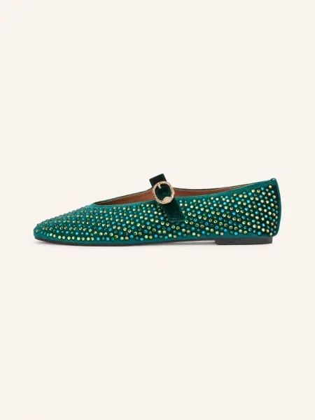 Kurt Geiger Mary Jane Baleríny Mayfair S Ozdobnými Kamínky tmavě zelená