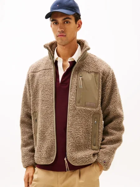 TOMMY HILFIGER Jachetă fleece bej închis maro