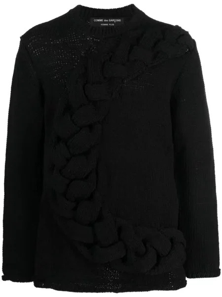 Pulover Comme Des Garcons Homme Plus cu decolteu rotund negru
