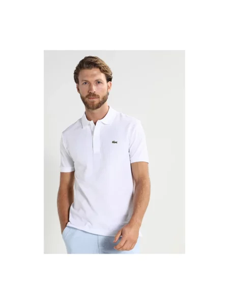 Koszulka polo o kroju slim fit z czystej bawełny Lacoste biała