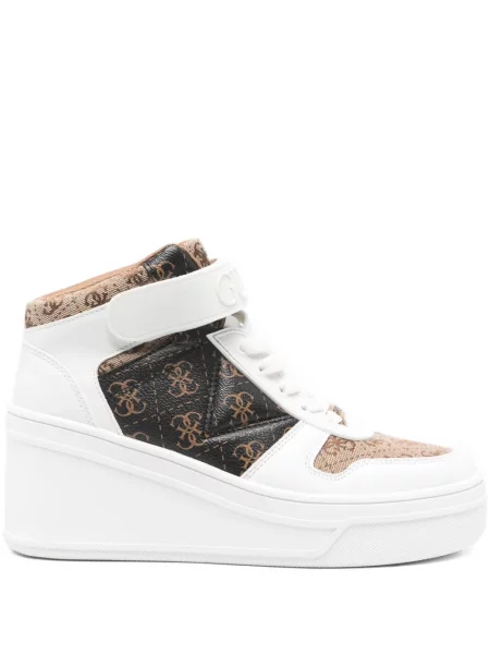 Sneakerși Guess cu platformă alb