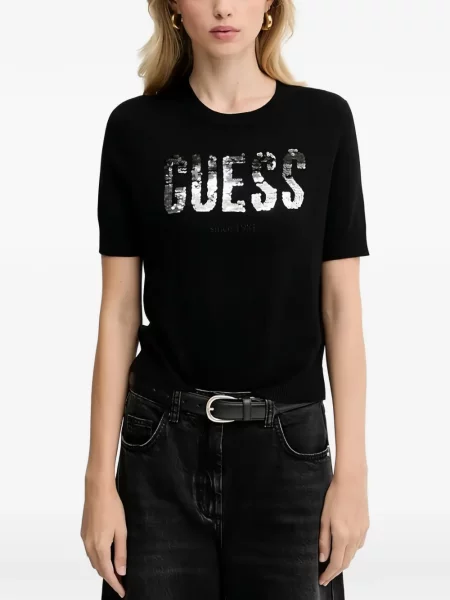 Tricou Guess cu paiete negru