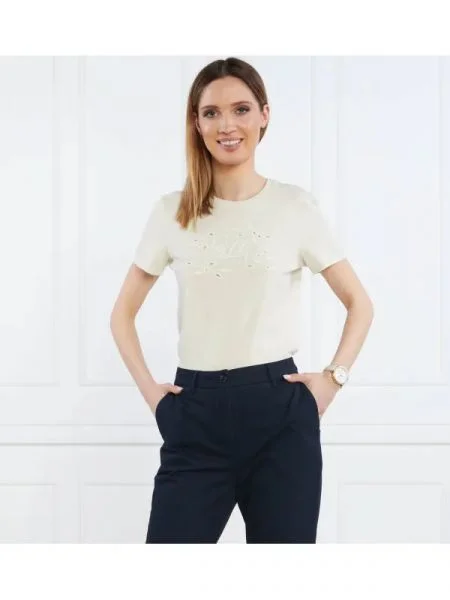 LAUREN RALPH LAUREN KATLIN-SHORT SLEEVE-TRICOU bej