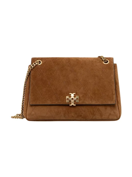 Torebka crossbody Tory Burch zamszowa brązowa