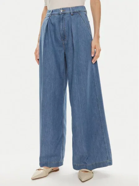 Boss Blugi Wide Leg albastru