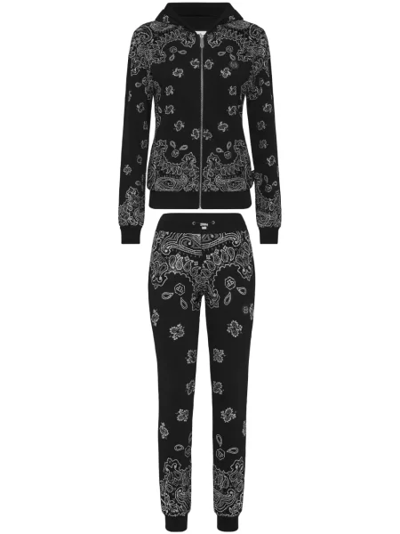 Top Philipp Plein cu model paisley alergare negru
