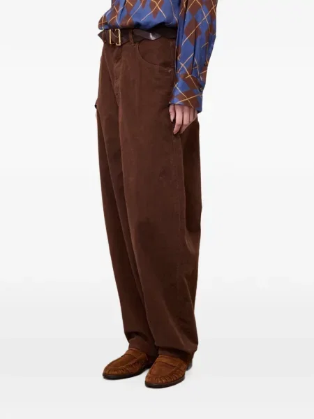 Pantaloni Ottod’ame de catifea cord maro