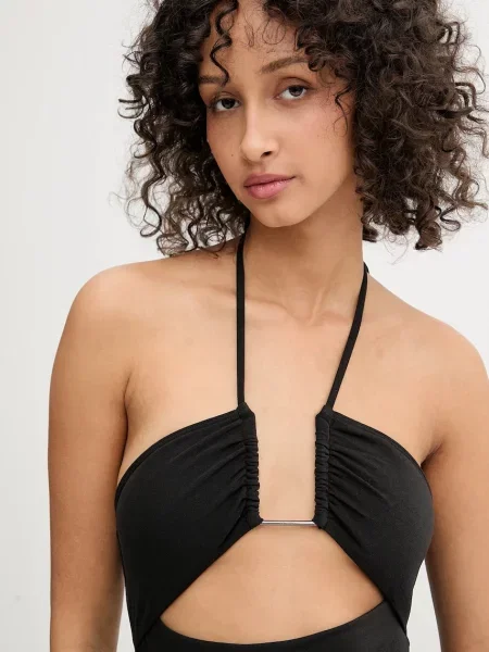 Jednodílné plavky Calvin Klein mírně vyztužený košík černá