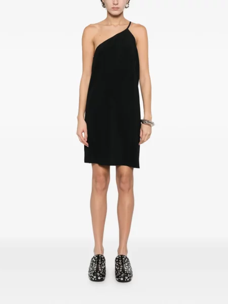 Rochie mini Rick Owens cu un umăr gol de costum negru