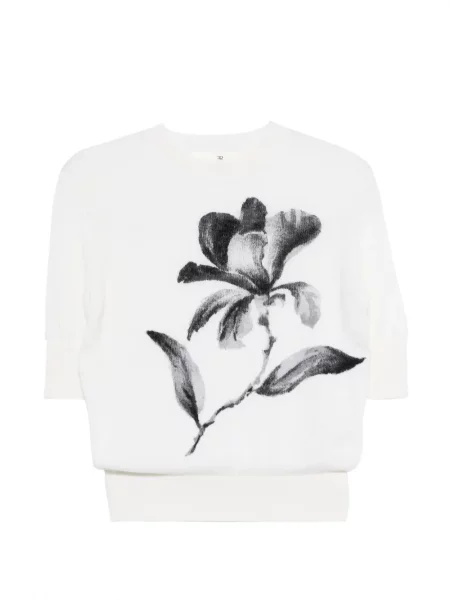 Tricou Ermanno Scervino cu model floral alb