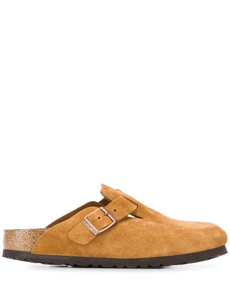 Papuci tip mules Birkenstock din piele de căprioară