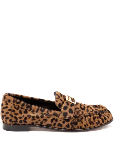 Leopardí loafers Fendi s potiskem hnědé