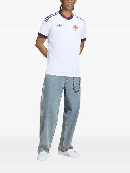 Cămașă Adidas din jerseu alb