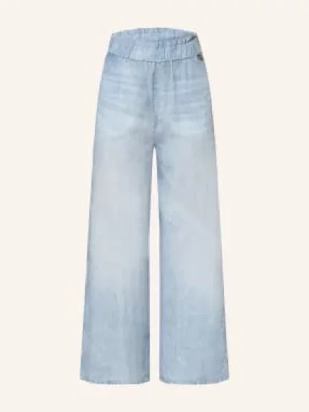 Marc Cain Spodnie Typu Culotte Willmar W Stylu Jeansowym blau niebieskie
