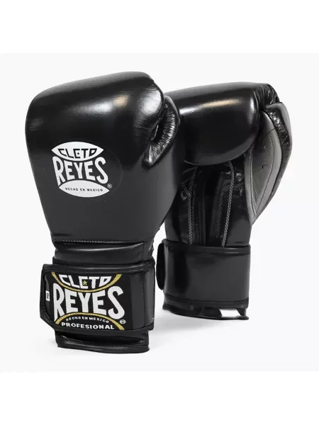 Rękawice bokserskie Cleto Reyes Velcro Sparring black/silver czarne
