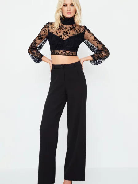 Hlače Trendyol črna