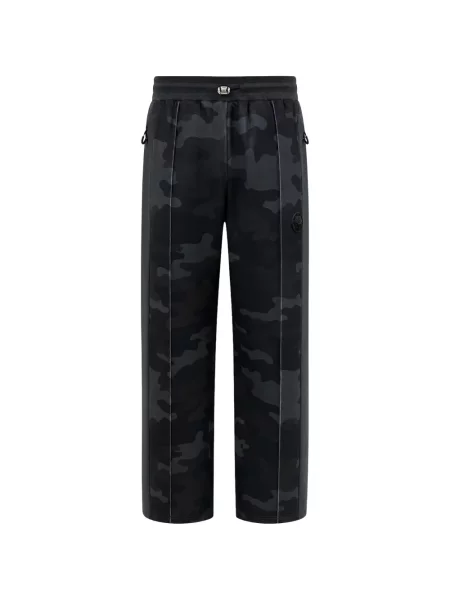 Pantaloni sport Plein Sport cu imagine cu model camuflaj alergare negru