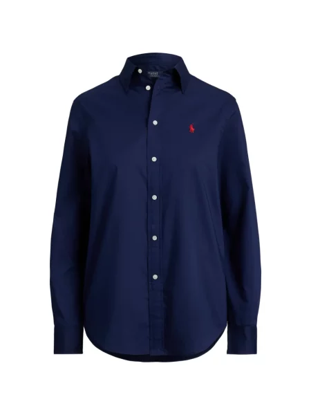 Fleece polo Polo Ralph Lauren με κέντημα με λαιμόκοψη v κόκκινο