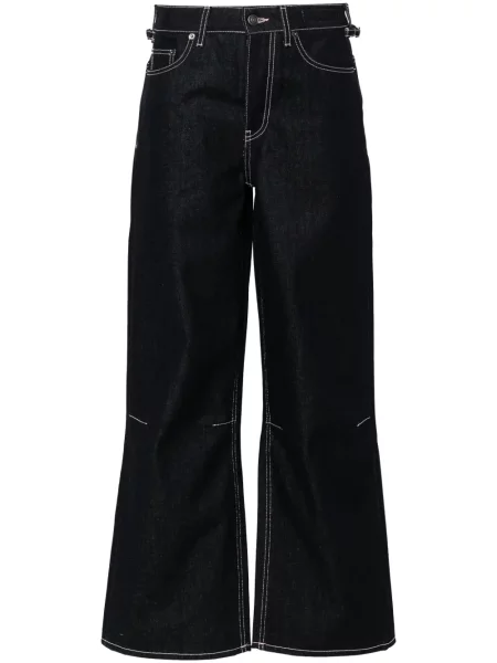 Proste jeansy Fiorucci z wysoką talią niebieskie