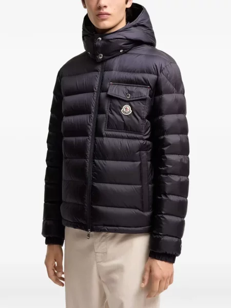 Geacă Moncler cu glugă negru
