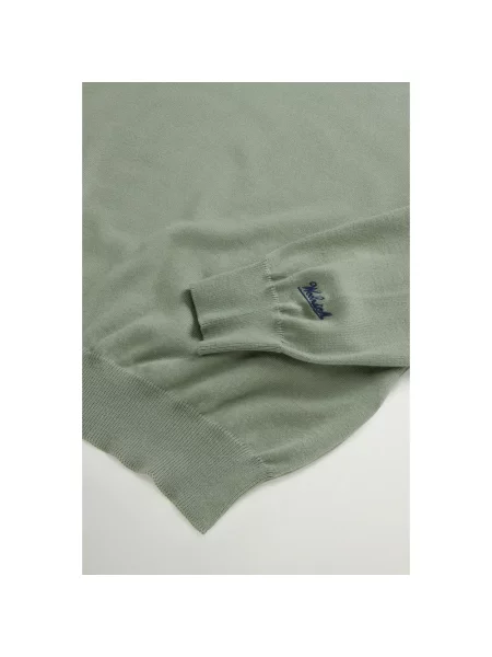Sweter Woolrich z logo zielony